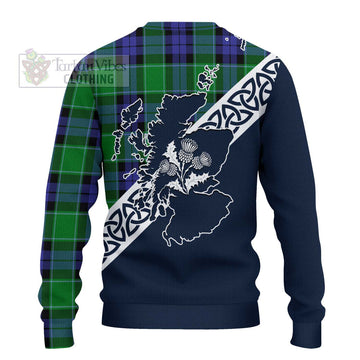 Haldane Tartan Ugly Sweater Featuring Thistle and Scotland Map - Tartan Vibes Clothing