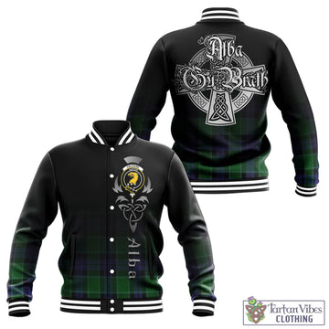Haldane Tartan Baseball Jacket Featuring Alba Gu Brath Family Crest Celtic Inspired - Tartan Vibes Clothing