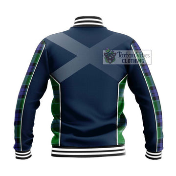 Haldane Tartan Baseball Jacket with Family Crest and Lion Rampant Vibes Sport Style - Tartan Vibes Clothing