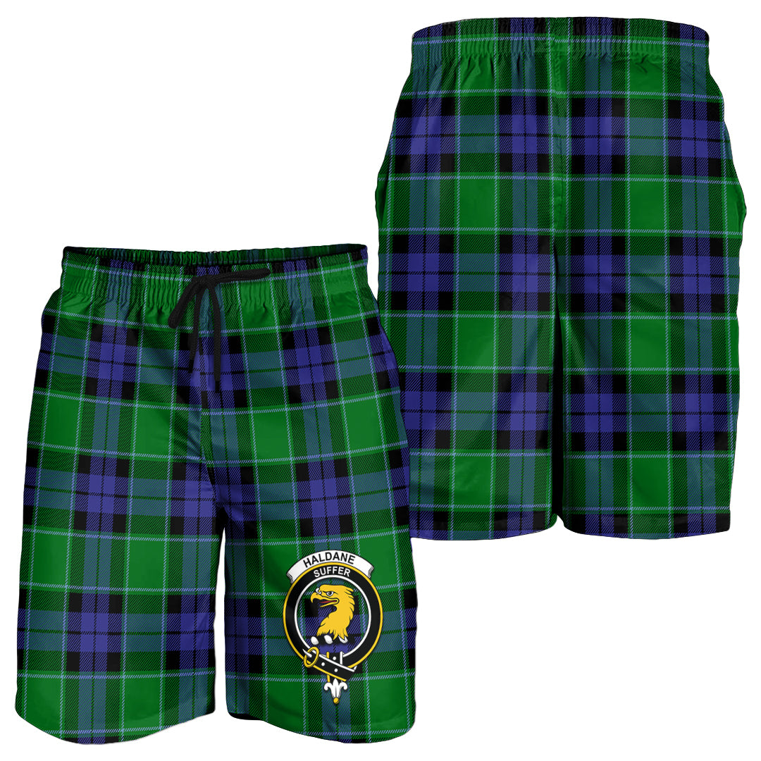 Haldane Tartan Mens Shorts with Family Crest - Tartan Vibes Clothing