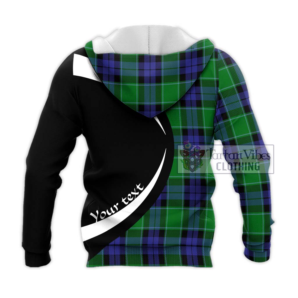 Haldane Tartan Knitted Hoodie with Family Crest Circle Style - Tartan Vibes Clothing