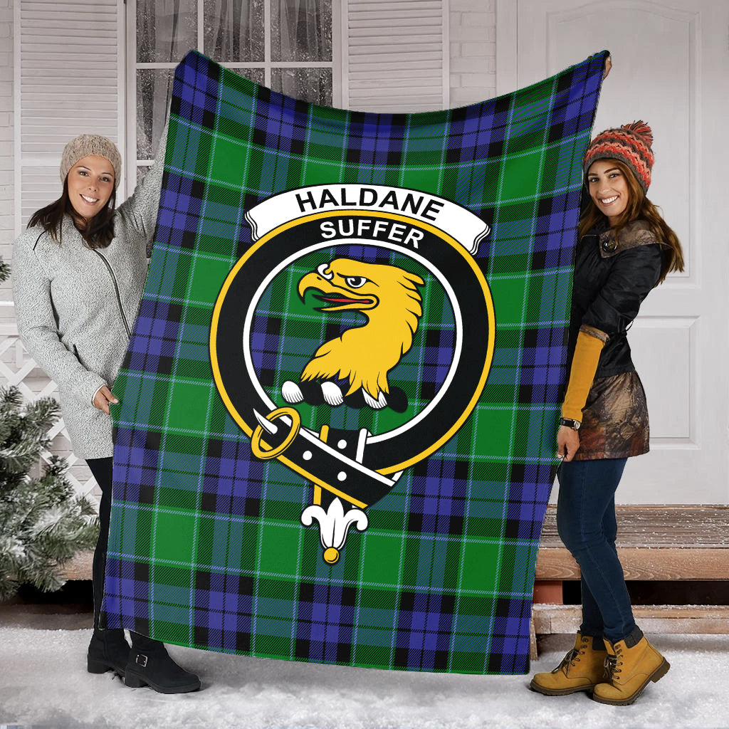 Haldane Tartan Blanket with Family Crest - Tartan Vibes Clothing
