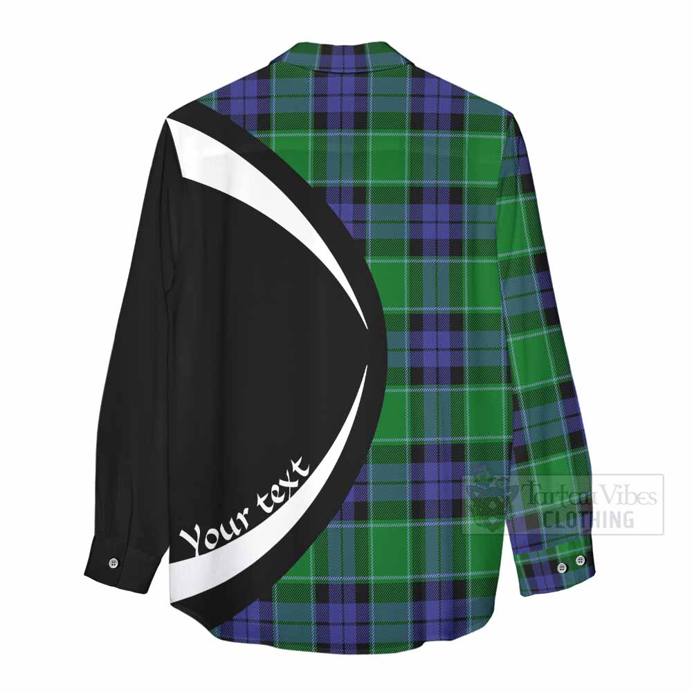 Haldane Tartan Women's Casual Shirt with Family Crest Circle Style - Tartan Vibes Clothing