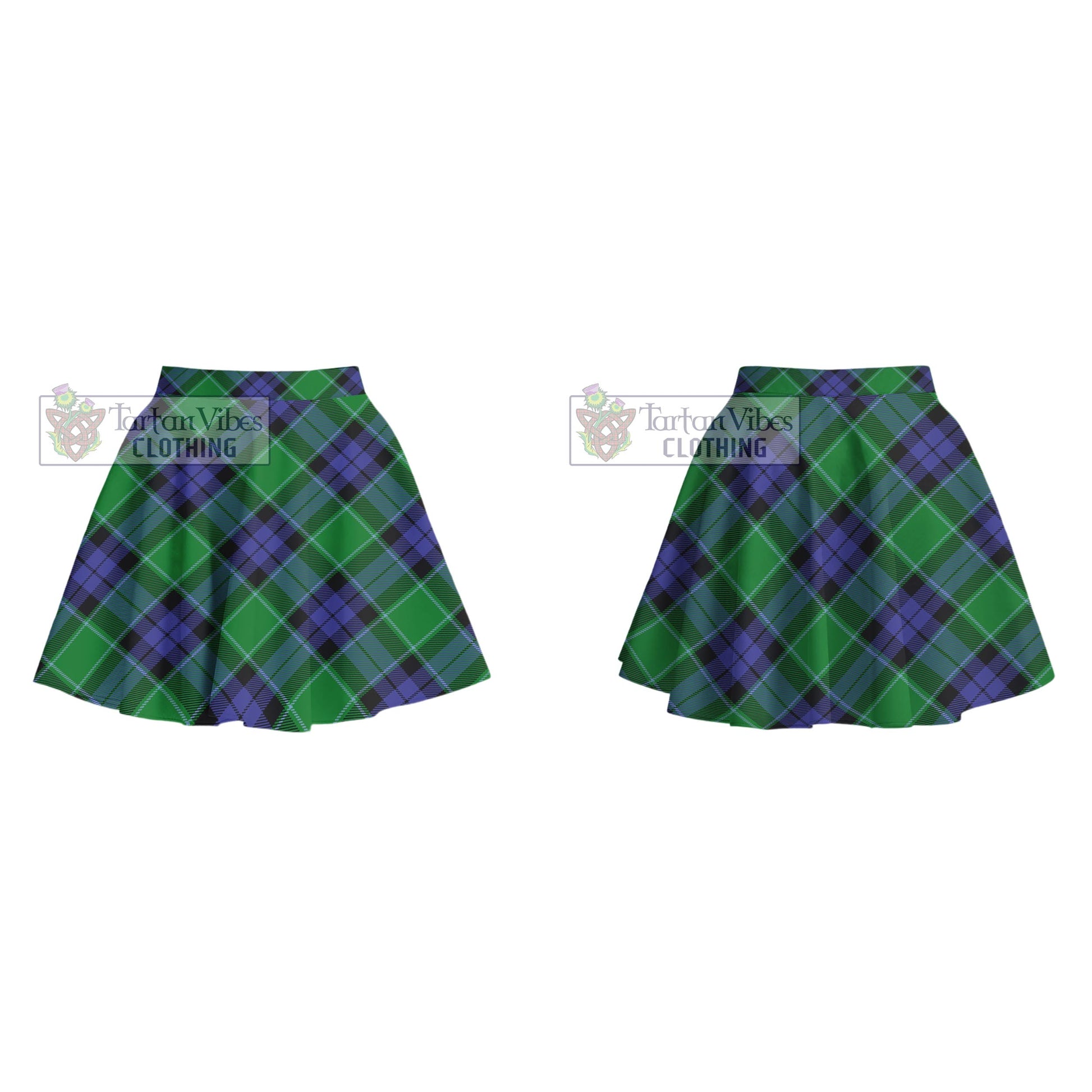 Haldane Tartan Women's Plated Mini Skirt Cross Style - Tartan Vibes Clothing