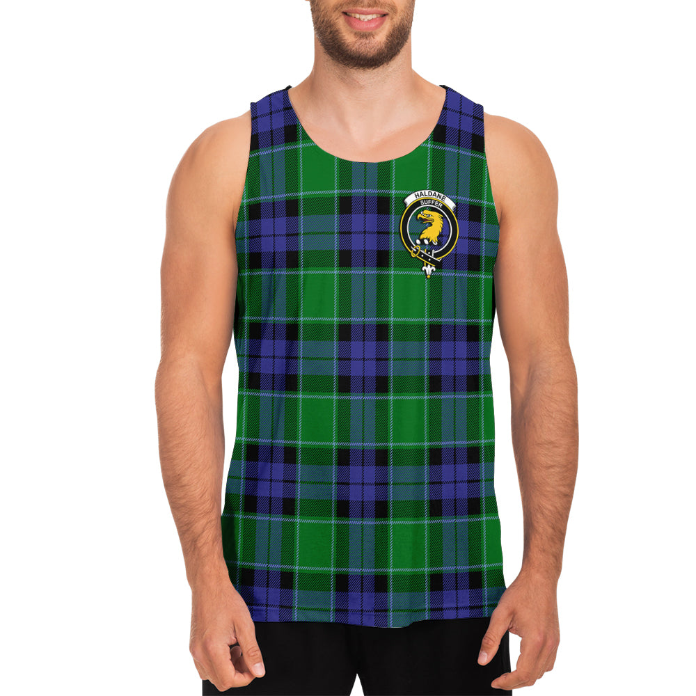 Haldane Tartan Mens Tank Top with Family Crest - Tartan Vibes Clothing