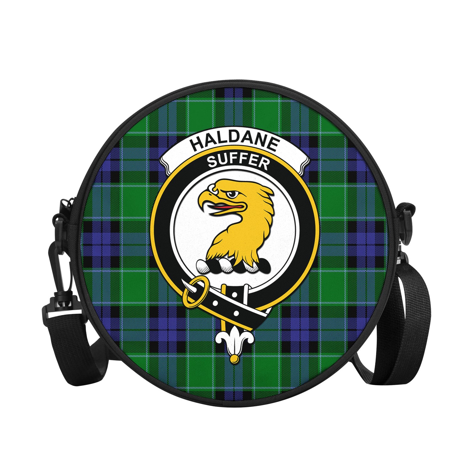 Haldane Tartan Round Satchel Bags with Family Crest - Tartan Vibes Clothing