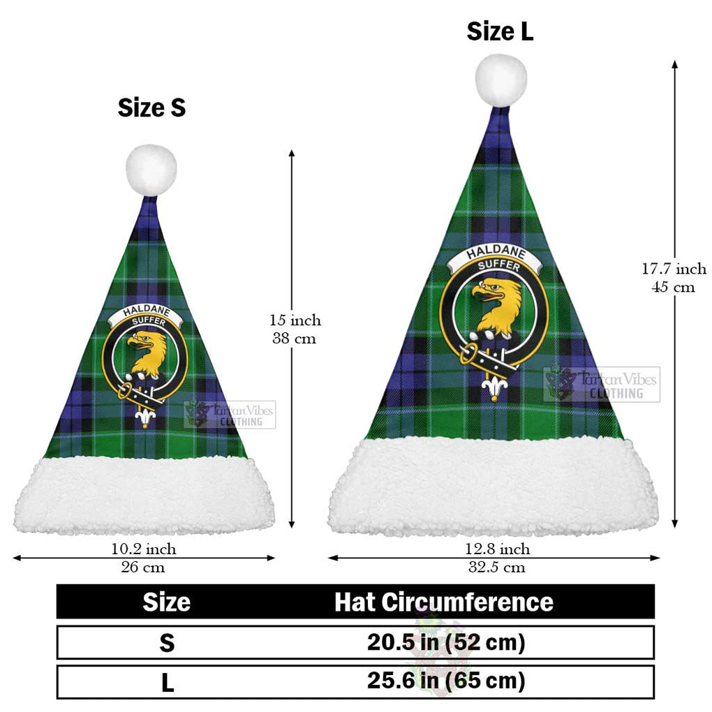 Haldane Tartan Christmas Santa Hats with Family Crest Christmas Hat L 25.6in (65cm) - Tartan Vibes Clothing