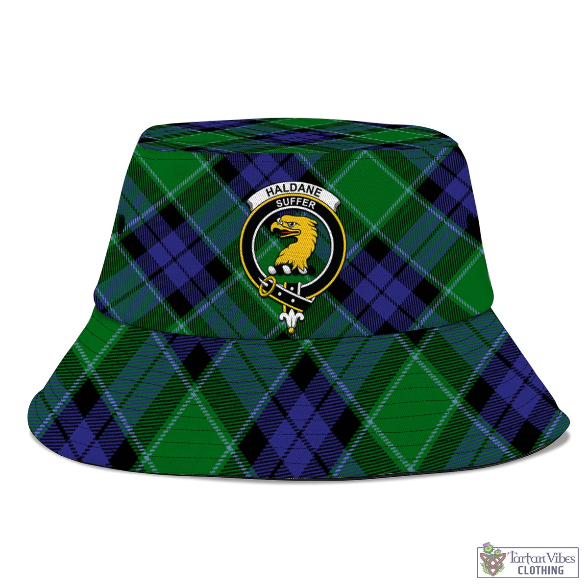 Haldane Tartan Bucket Hat with Family Crest - Tartan Vibes Clothing