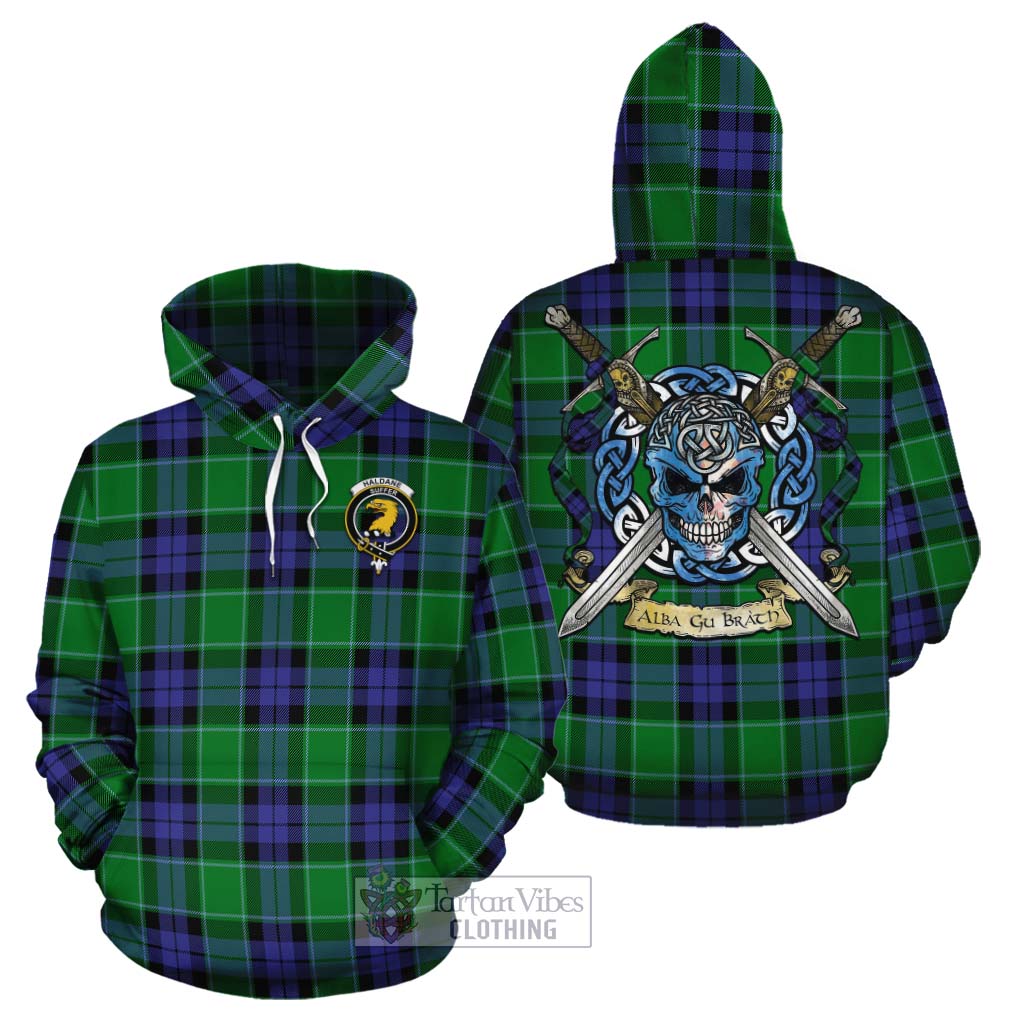 Haldane Tartan Cotton Hoodie with Family Crest Celtic Skull Style Zip Hoodie - Tartan Vibes Clothing