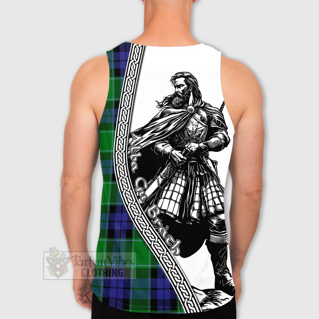 Haldane Tartan Clan Crest Men's Tank Top with Highlander Warrior Celtic Style - Tartan Vibes Clothing