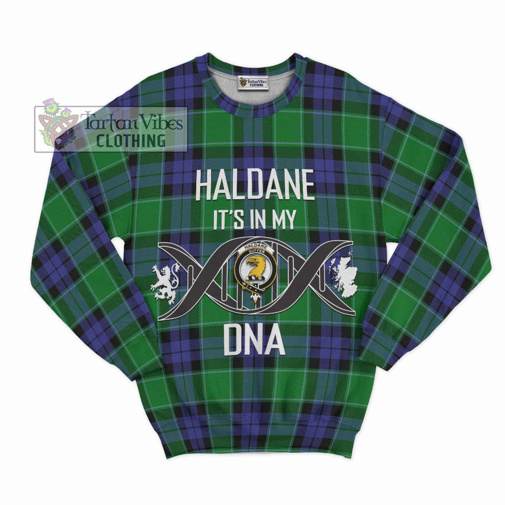 Haldane Tartan Sweatshirt with Family Crest DNA In Me Style - Tartan Vibes Clothing