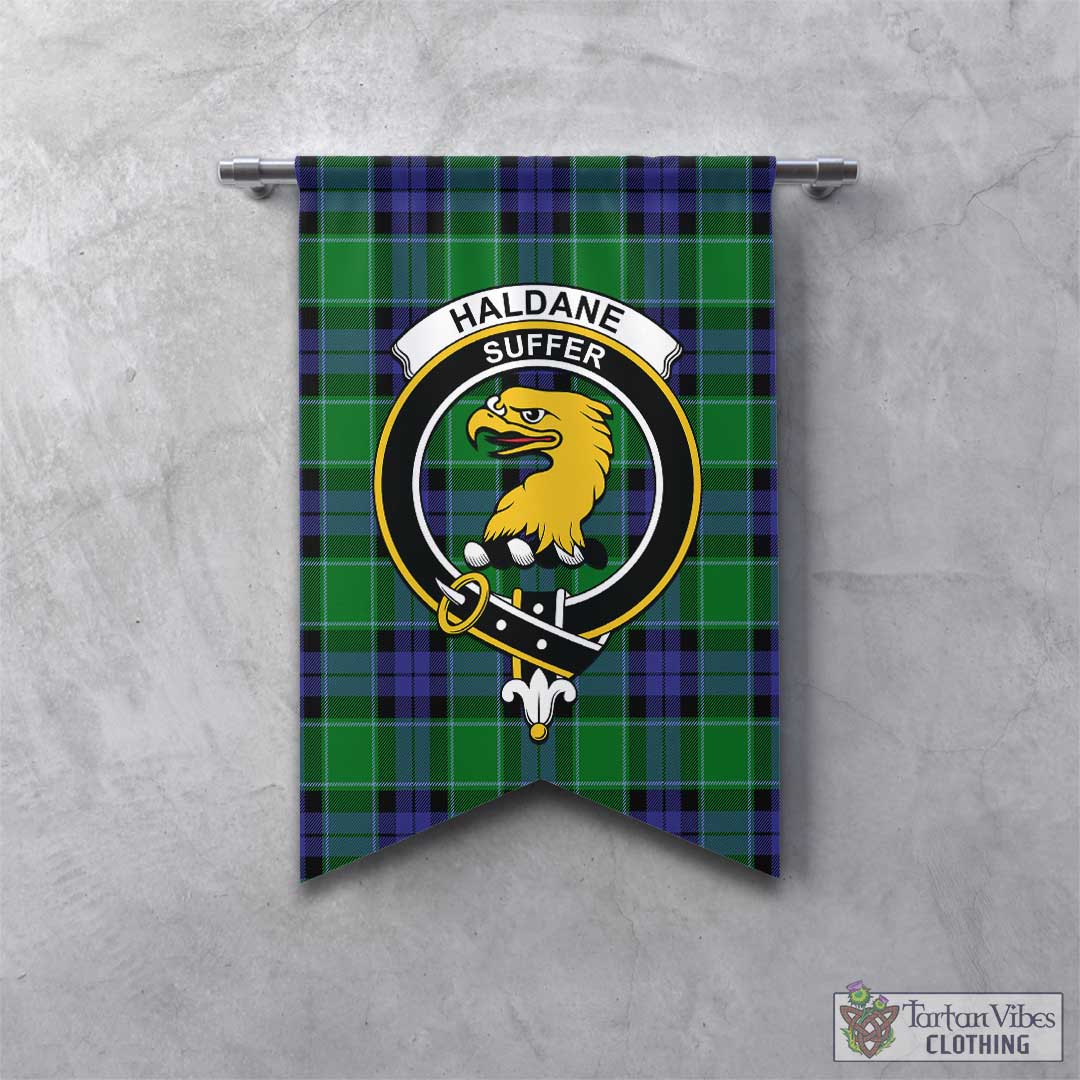 Haldane Tartan Gonfalon, Tartan Banner with Family Crest - Tartan Vibes Clothing