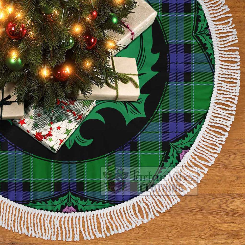 Haldane Tartan Christmas Tree Skirt Scottish Thistle Style - Tartan Vibes Clothing