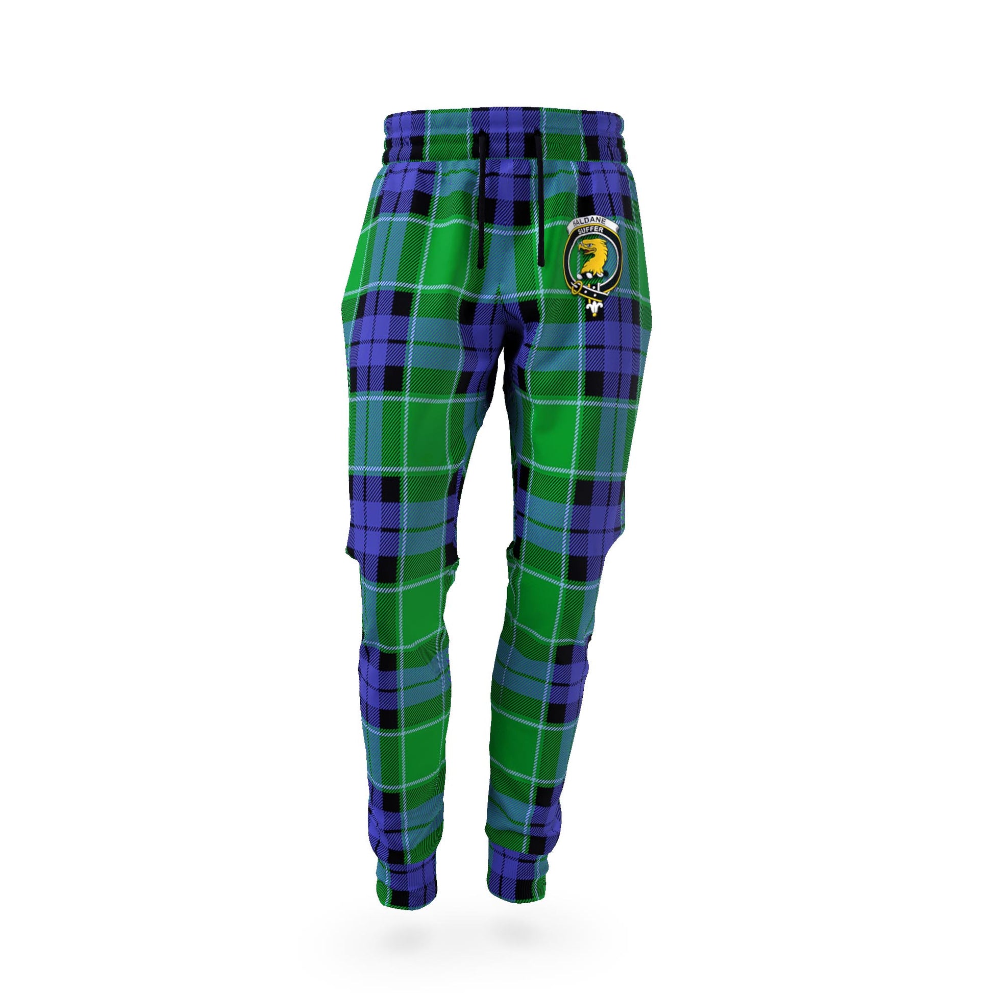 Haldane Tartan Joggers Pants with Family Crest - Tartan Vibes Clothing