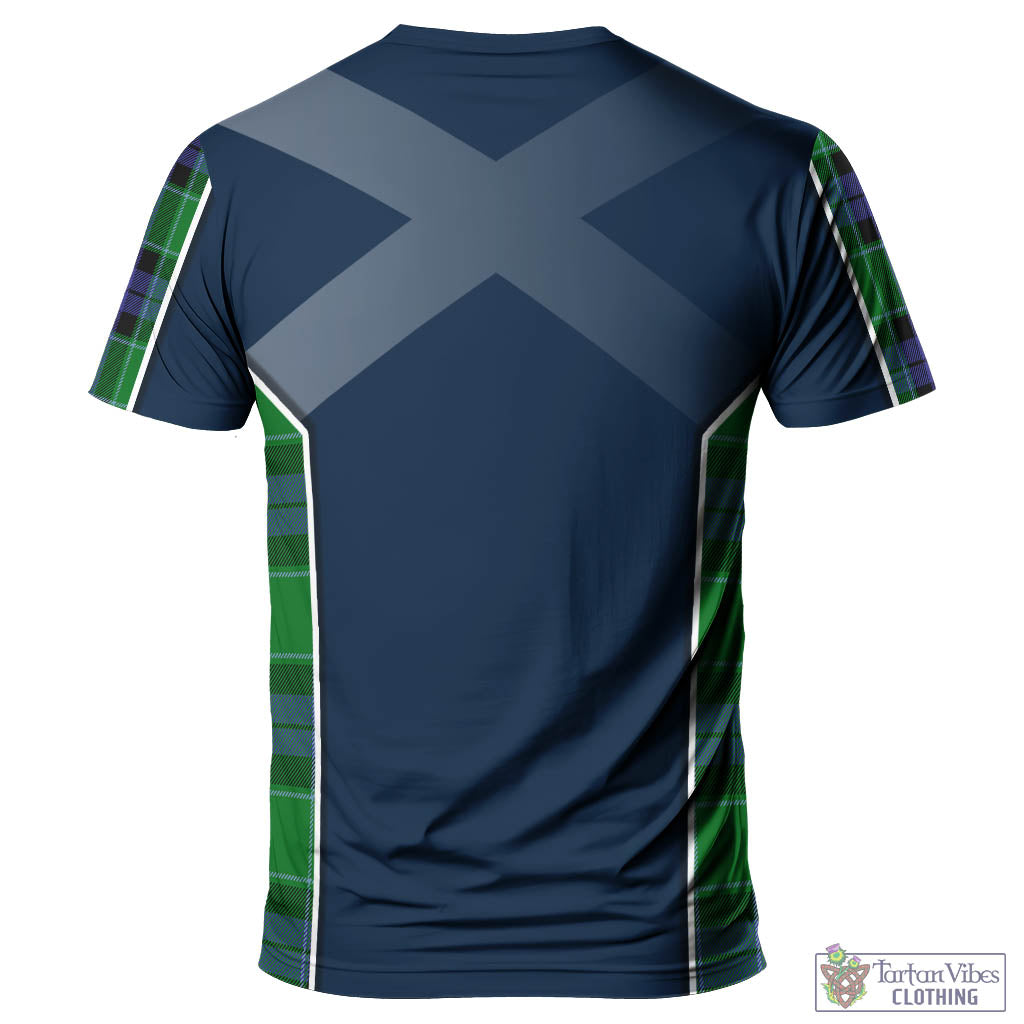 Tartan Vibes Clothing Haldane Tartan T-Shirt with Family Crest and Scottish Thistle Vibes Sport Style