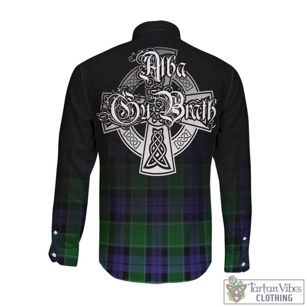 Haldane Tartan Long Sleeve Button Up Featuring Alba Gu Brath Family Crest Celtic Inspired - Tartan Vibes Clothing
