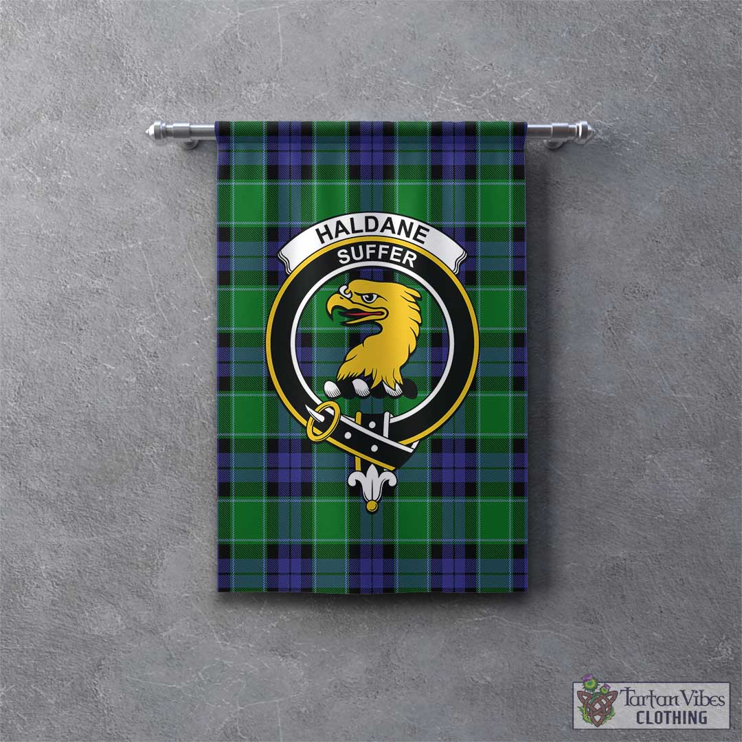 Haldane Tartan Gonfalon, Tartan Banner with Family Crest - Tartan Vibes Clothing