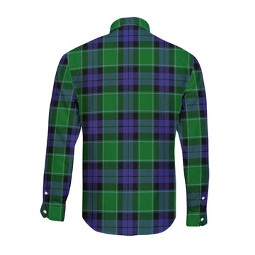Haldane Tartan Long Sleeve Button Up Shirt with Family Crest - Tartan Vibes Clothing
