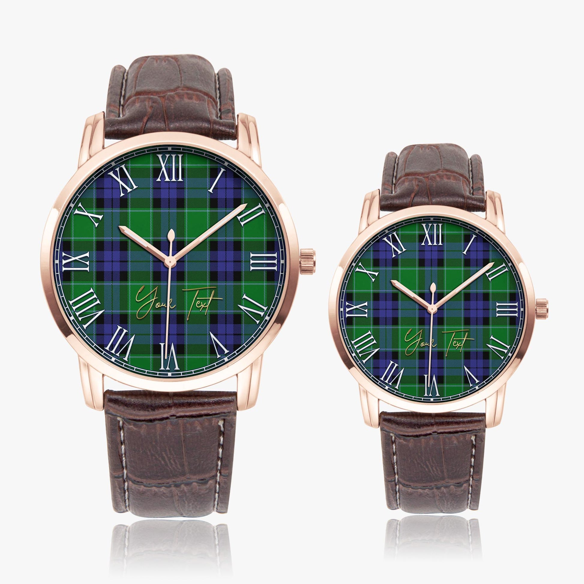 Haldane Tartan Personalized Your Text Leather Trap Quartz Watch - Tartan Vibes Clothing