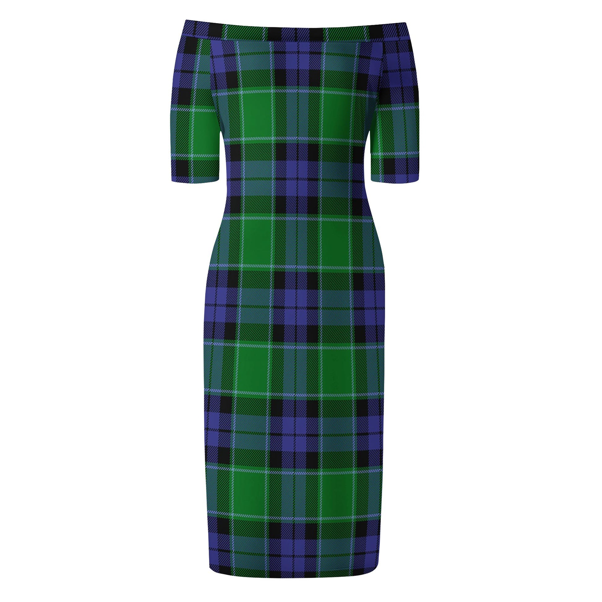 Haldane Tartan Off Shoulder Lady Dress - Tartan Vibes Clothing