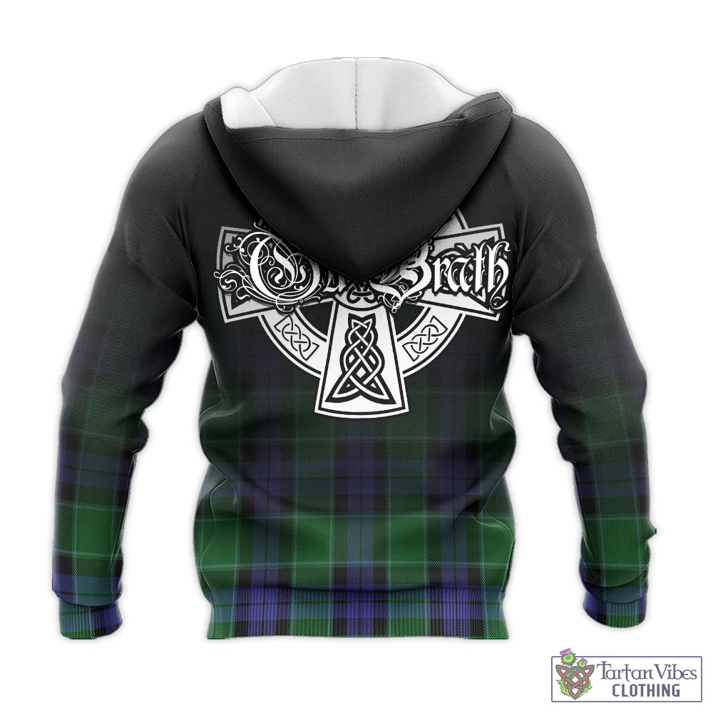 Haldane Tartan Knitted Hoodie Featuring Alba Gu Brath Family Crest Celtic Inspired - Tartan Vibes Clothing