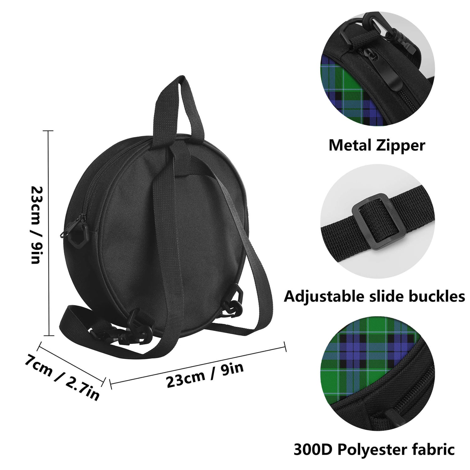 Haldane Tartan Round Satchel Bags with Family Crest - Tartan Vibes Clothing