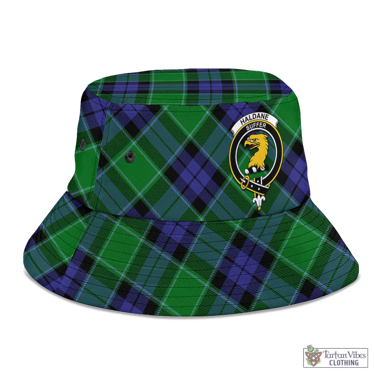 Haldane Tartan Bucket Hat with Family Crest - Tartan Vibes Clothing