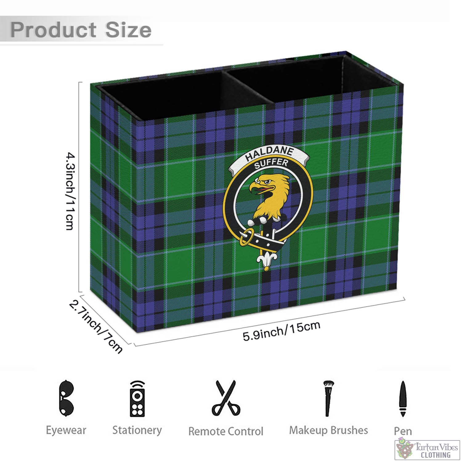 Haldane Tartan Pen Holder with Family Crest - Tartan Vibes Clothing