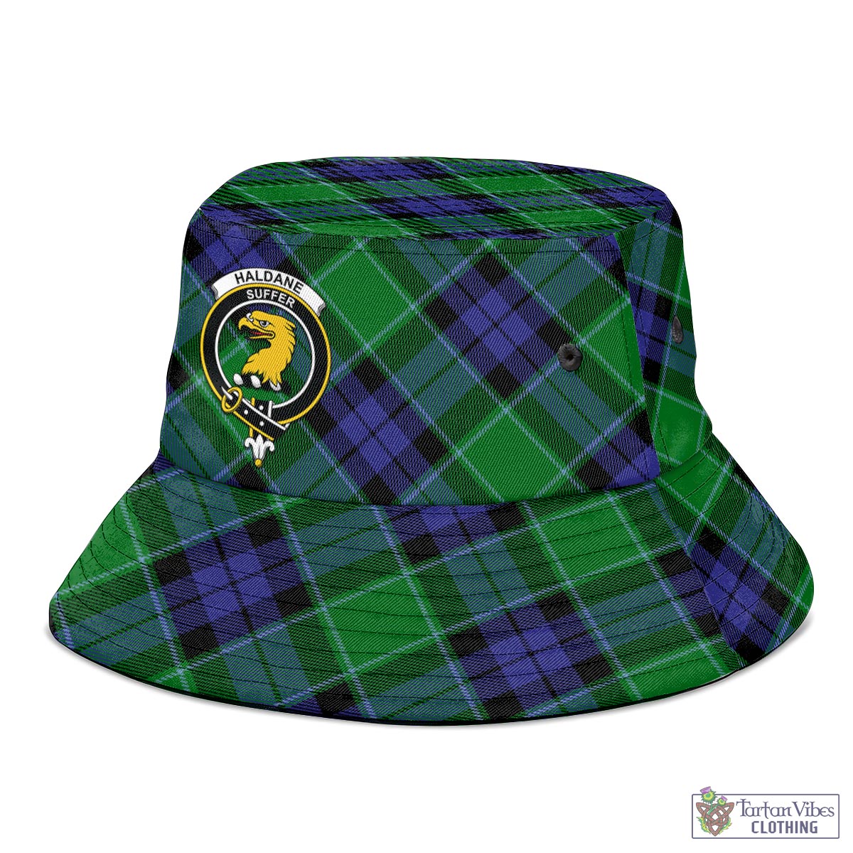 Haldane Tartan Bucket Hat with Family Crest - Tartan Vibes Clothing
