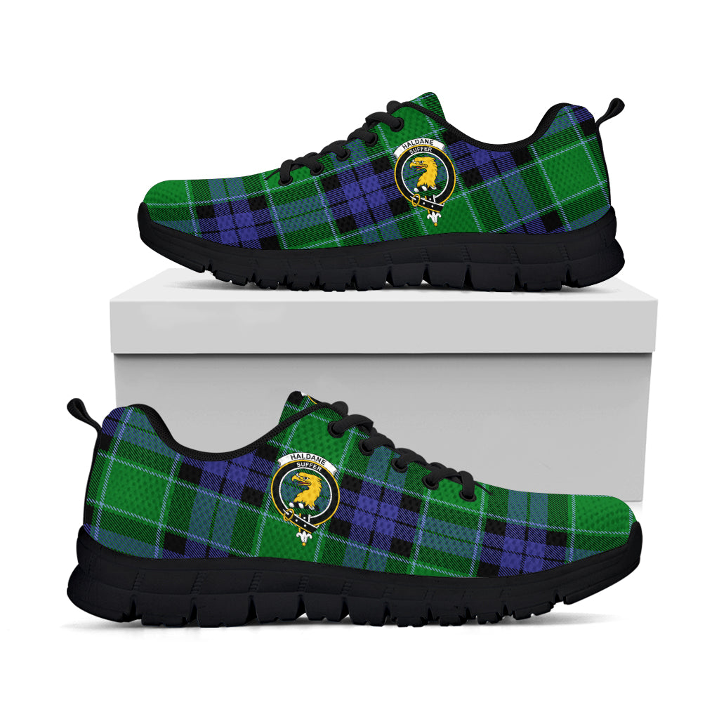 Haldane Tartan Sneakers with Family Crest - Tartan Vibes Clothing