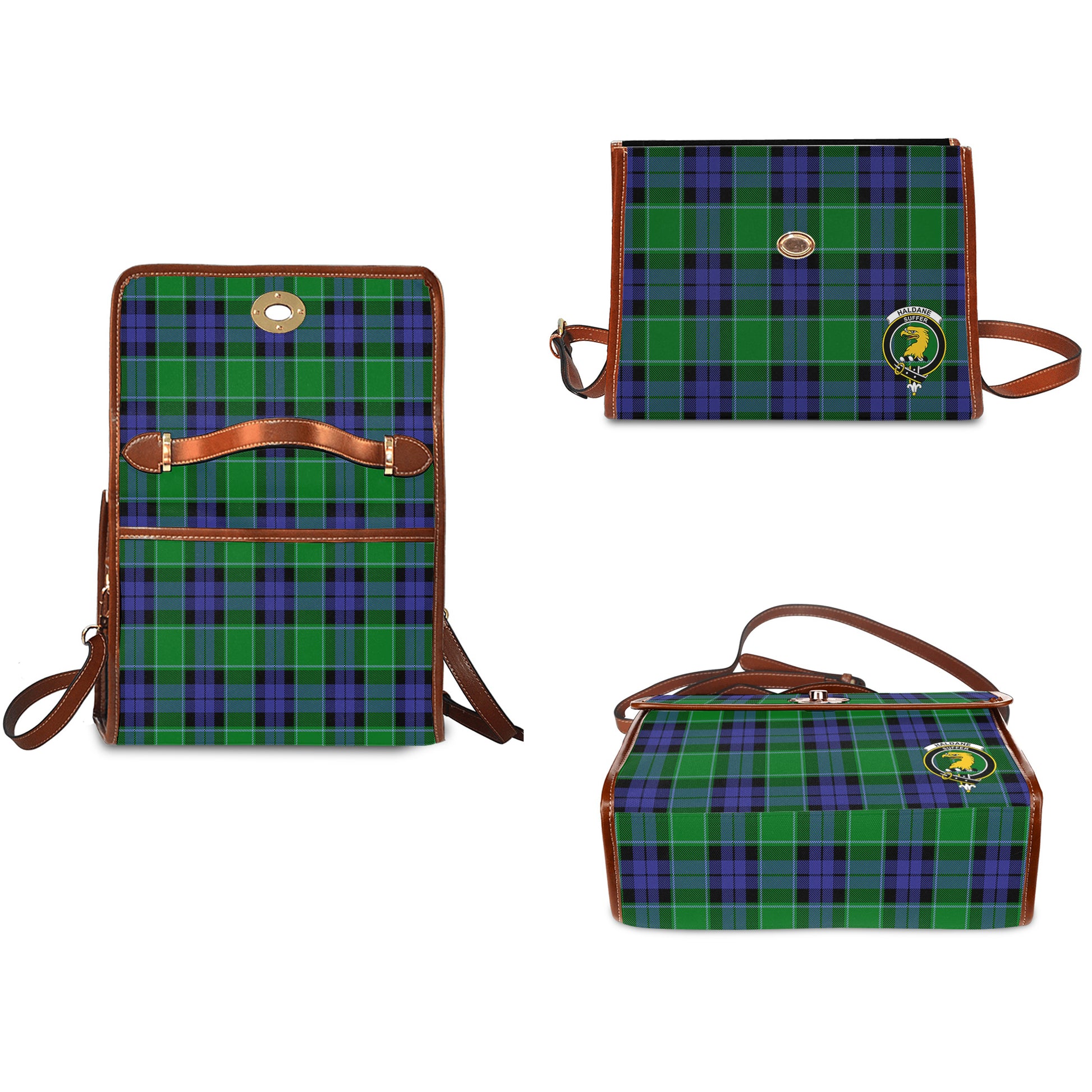 haldane-tartan-leather-strap-waterproof-canvas-bag-with-family-crest