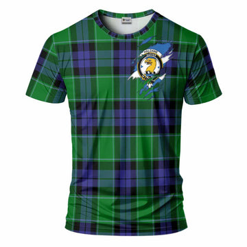 Haldane Clan Crest In Me Tartan T-Shirt Scotland Flag Style