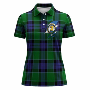 Haldane Clan Crest In Me Tartan Women Polo Shirt Scotland Flag Style