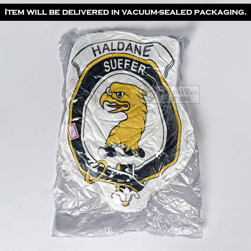 Haldane Clan Crest Shaped Throw Pillow, Scottish Clan Badge Decorative Pillow