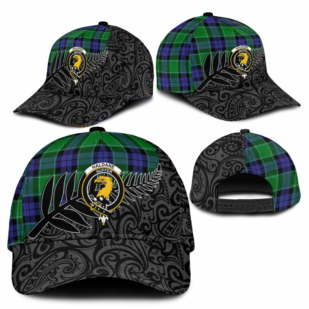 Haldane Crest Tartan Classic Cap with New Zealand Silver Fern Half Style