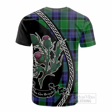 Haldane Family Crest Tartan Cotton T-shirt Alba Thistle Inspired - Tartan Vibes Clothing