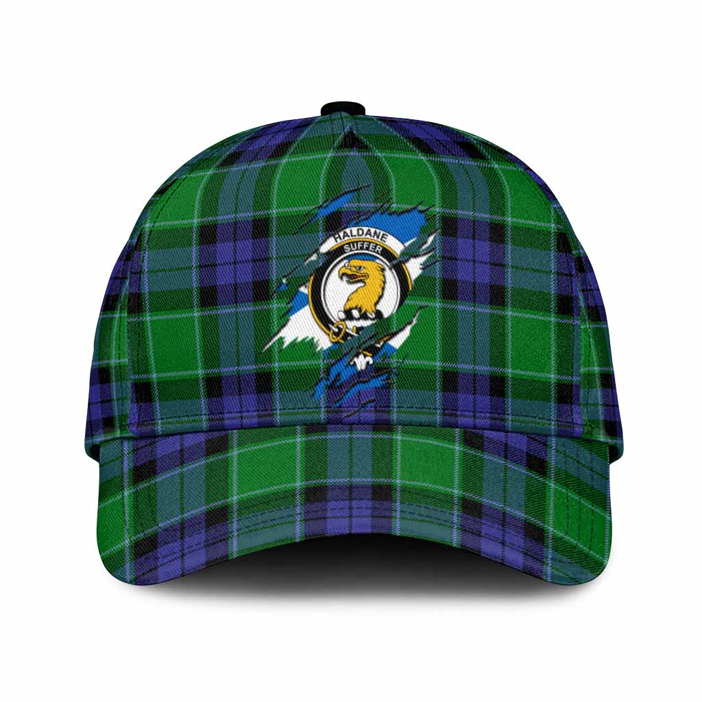 Haldane Tartan Classic Cap with Family Crest In Me Style