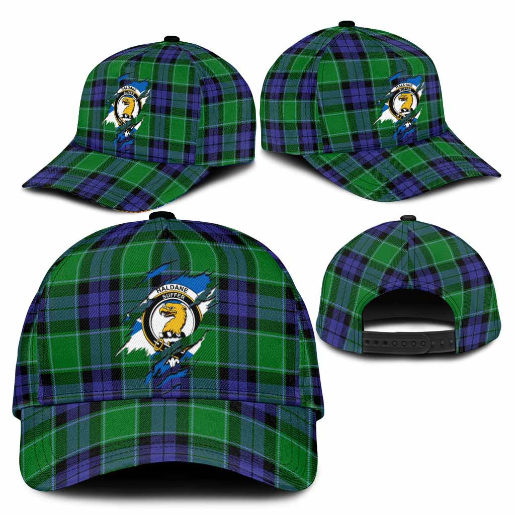 Haldane Tartan Classic Cap with Family Crest In Me Style