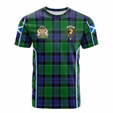 Haldane Tartan Crest Cotton T-shirt Scotland Coat of Arm Flag Style - Tartan Vibes Clothing