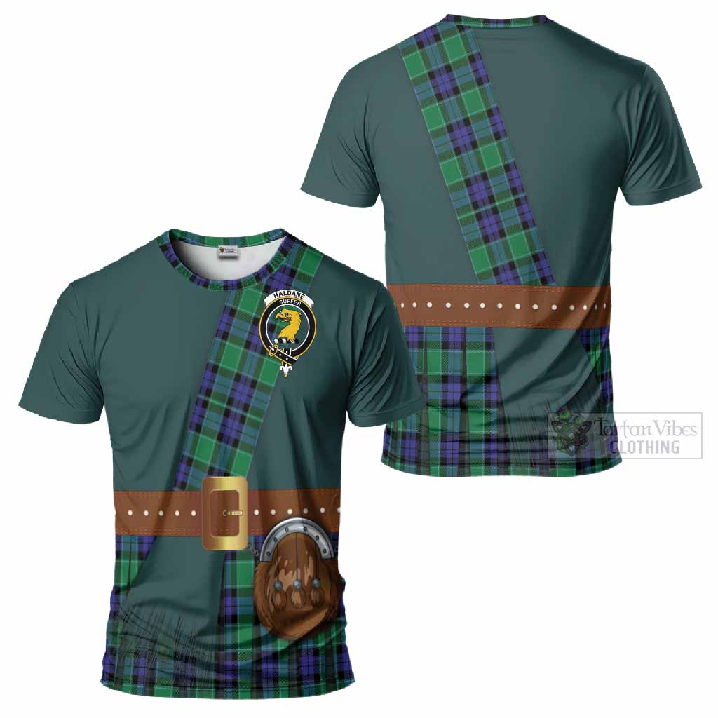 Haldane Tartan Crest T-Shirt Kilt Costume Style