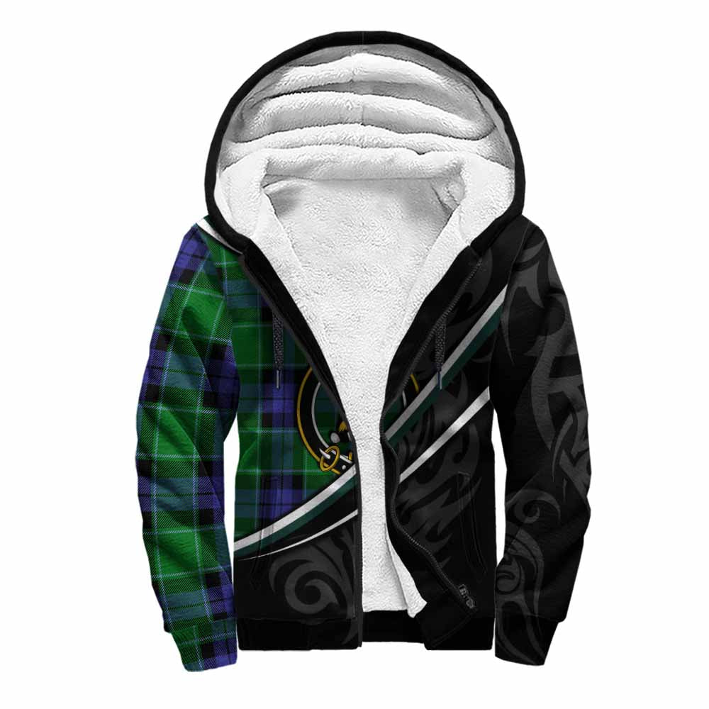 Haldane Tartan Family Crest Sherpa Hoodie Celtic Scottish Thistle Floral - Tartan Vibes Clothing