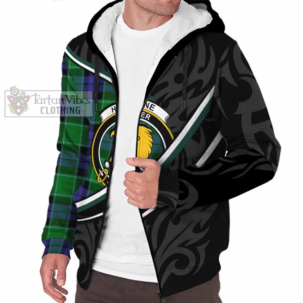 Haldane Tartan Family Crest Sherpa Hoodie Celtic Scottish Thistle Floral - Tartan Vibes Clothing
