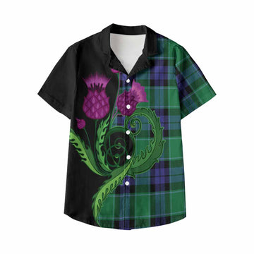 Haldane Tartan Kid Hawaiian Shirt Traditional Scottish Thistle