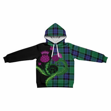 Haldane Tartan Kid Hoodie Traditional Scottish Thistle