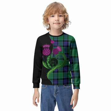 Haldane Tartan Kid Knitted Sweatshirt Traditional Scottish Thistle