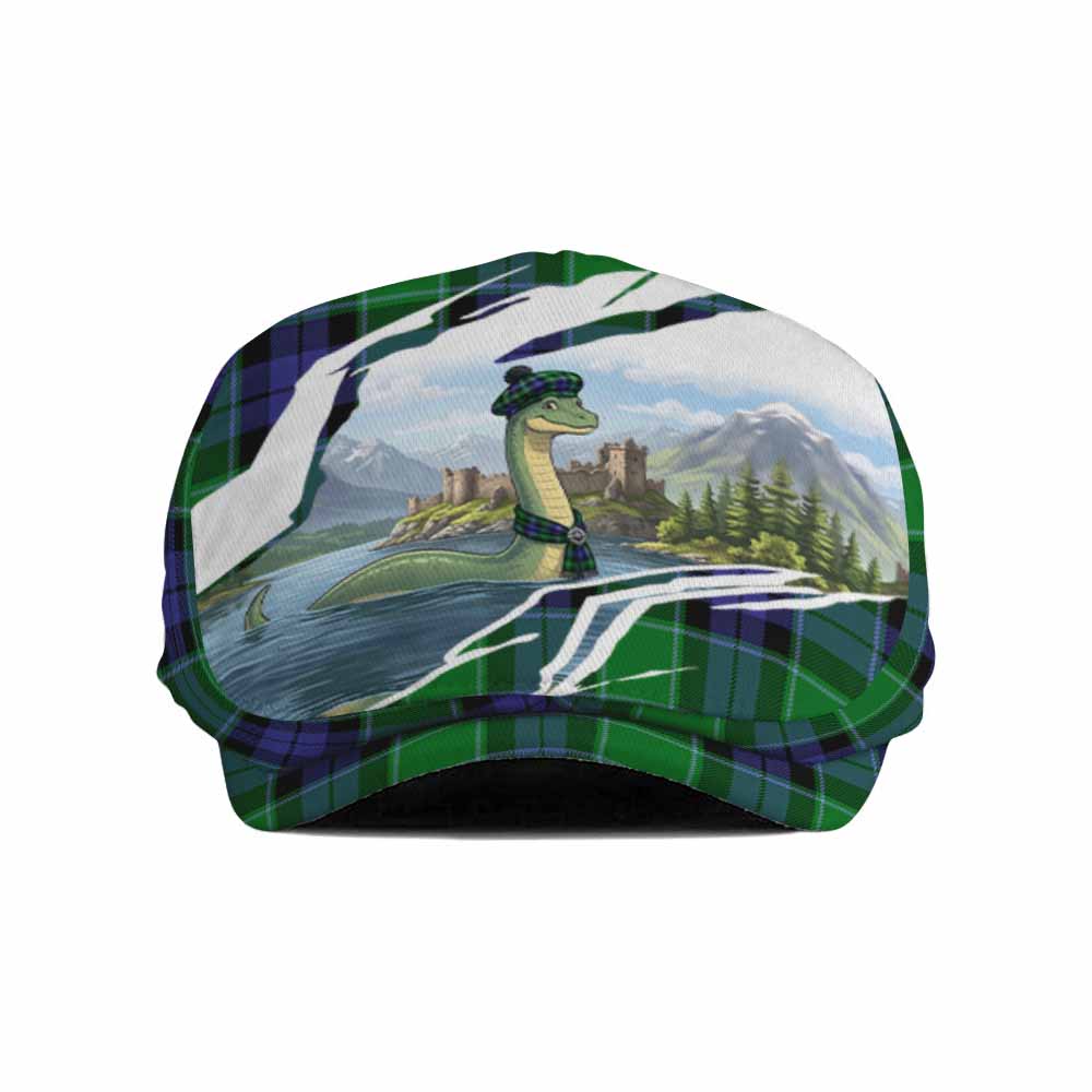 Haldane Tartan Loch Ness Monster Scottish Heritage Art Flat Cap, Jeff Cap