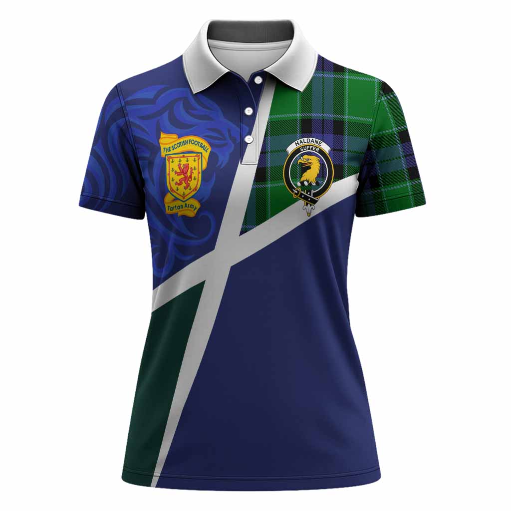 Haldane The Scottish Football Crest Women Polo Shirt Lion-Tartan Army