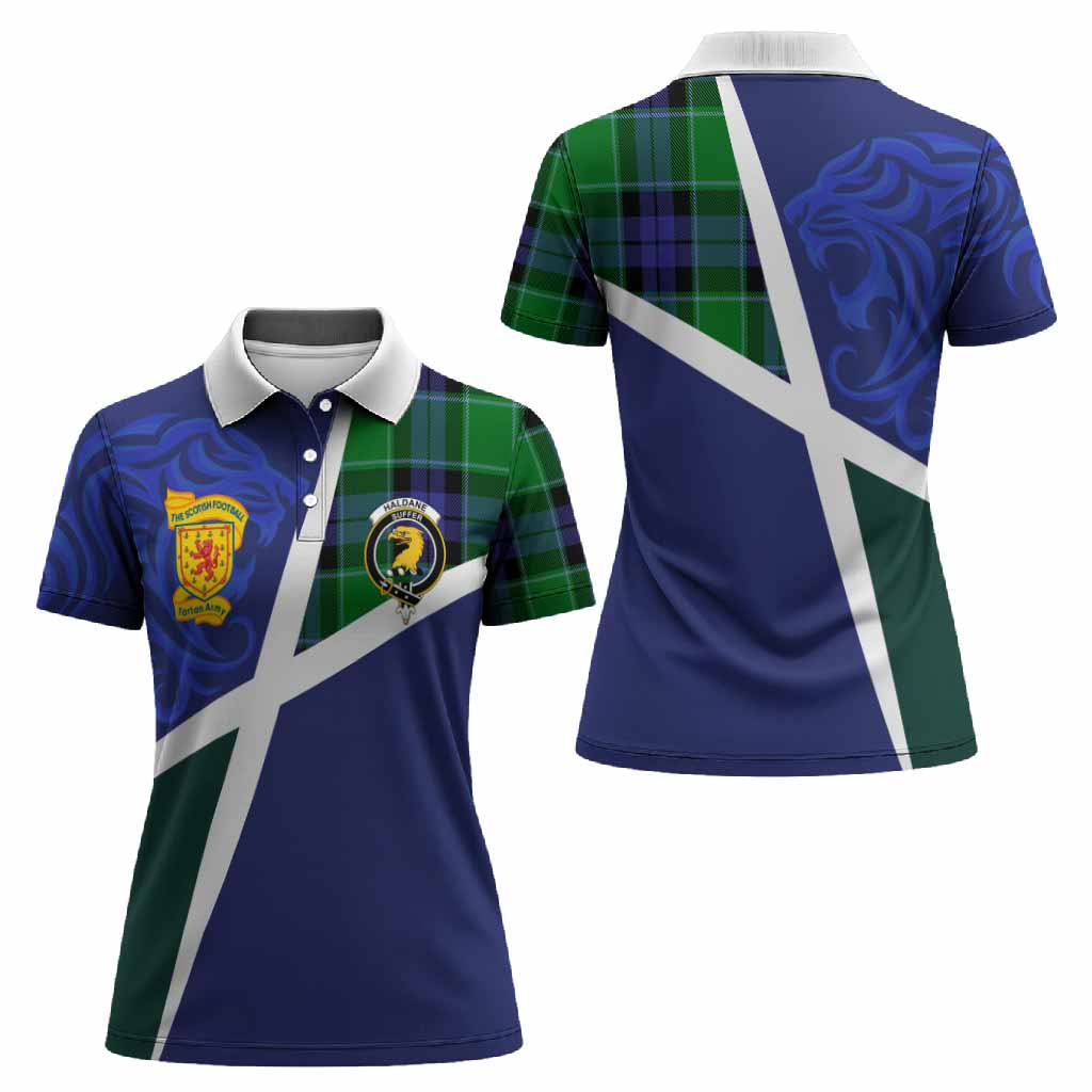 Haldane The Scottish Football Crest Women Polo Shirt Lion-Tartan Army