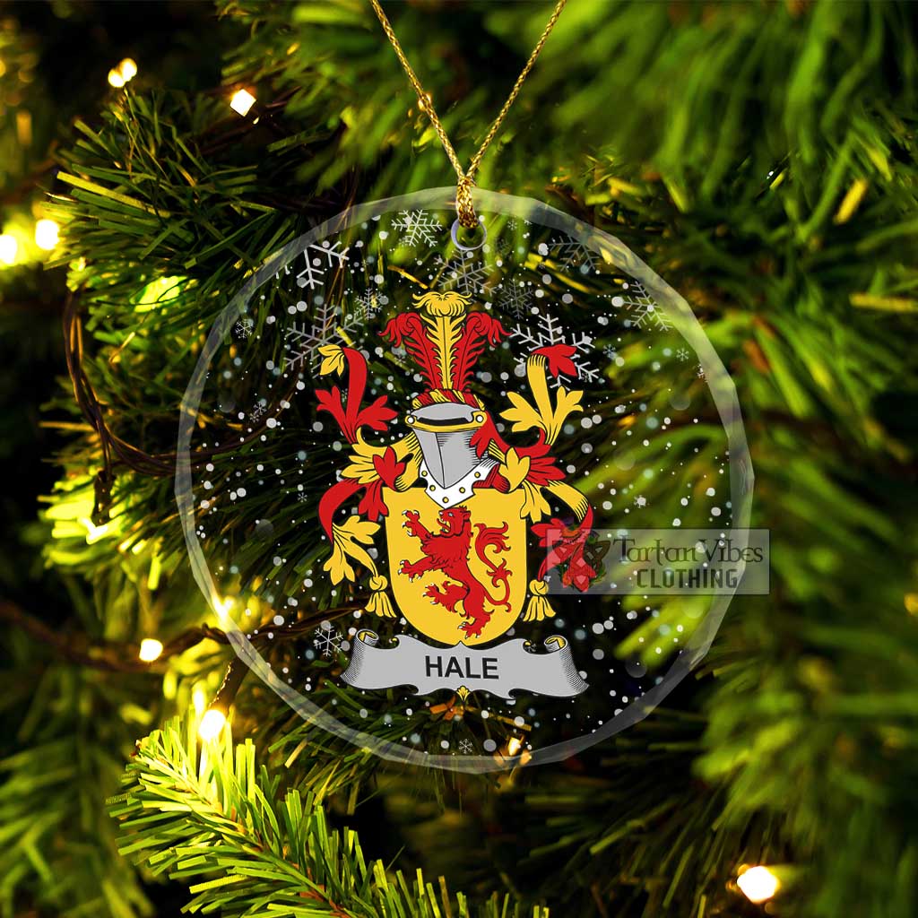 Tartan Vibes Clothing Hale Irish Clan Christmas Glass Ornament with Coat of Arms