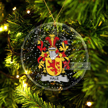 Tartan Vibes Clothing Hale Irish Clan Christmas Glass Ornament with Coat of Arms